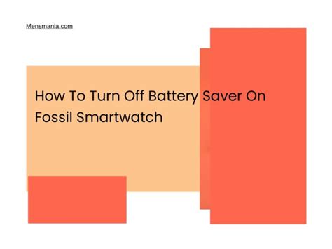 fossil sport turn off battery saver